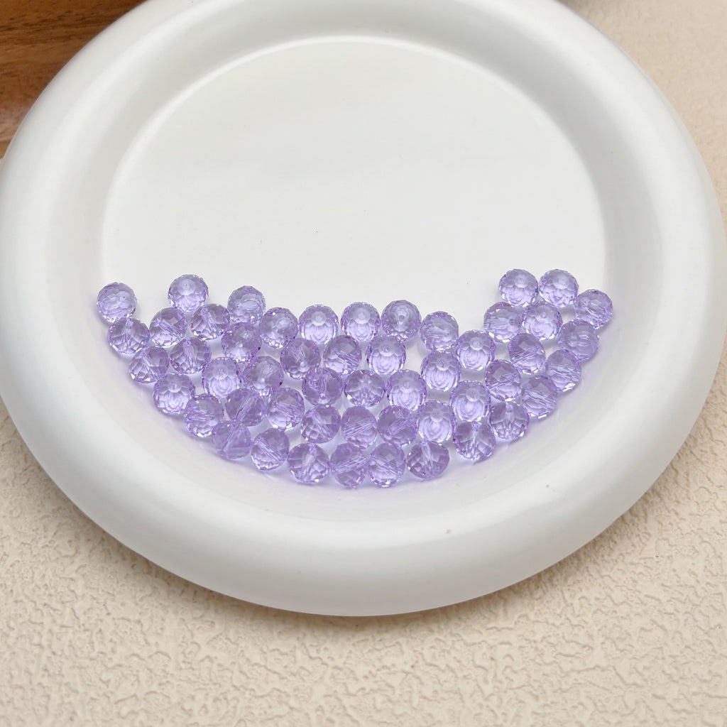 8mm | ラベンダースワロ風クリスタルガラスロンデルビーズ