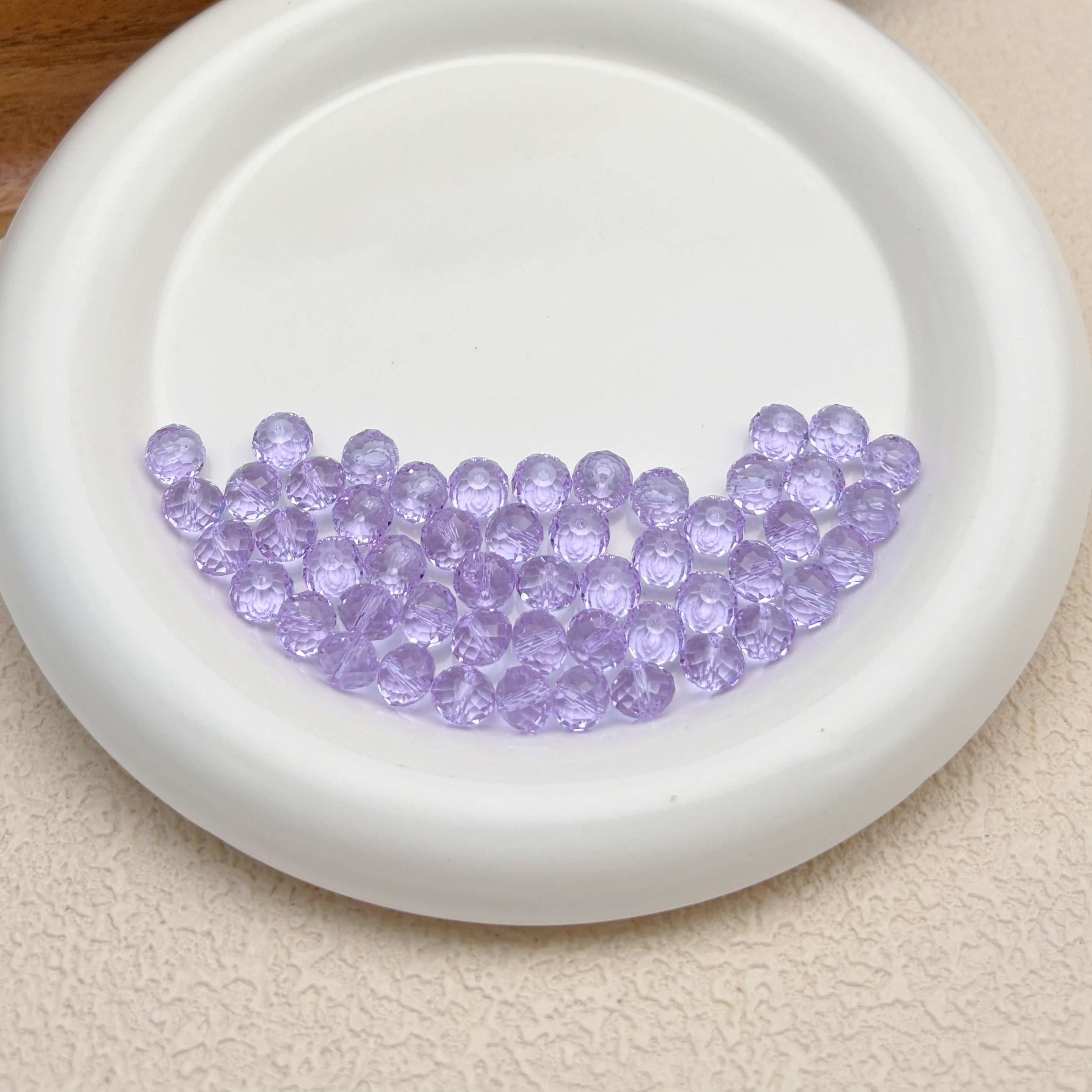 8mm | ラベンダースワロ風クリスタルガラスロンデルビーズ