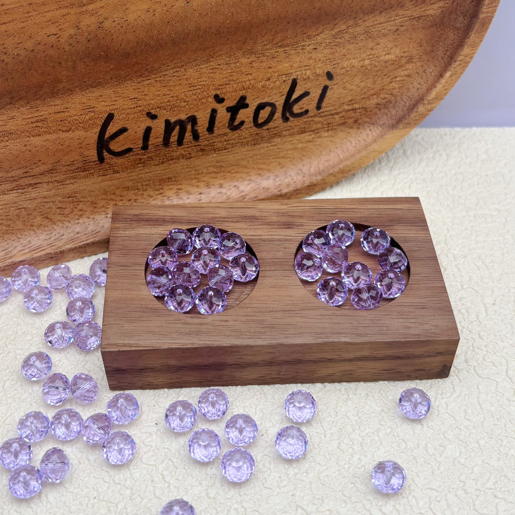 8mm | ラベンダースワロ風クリスタルガラスロンデルビーズ