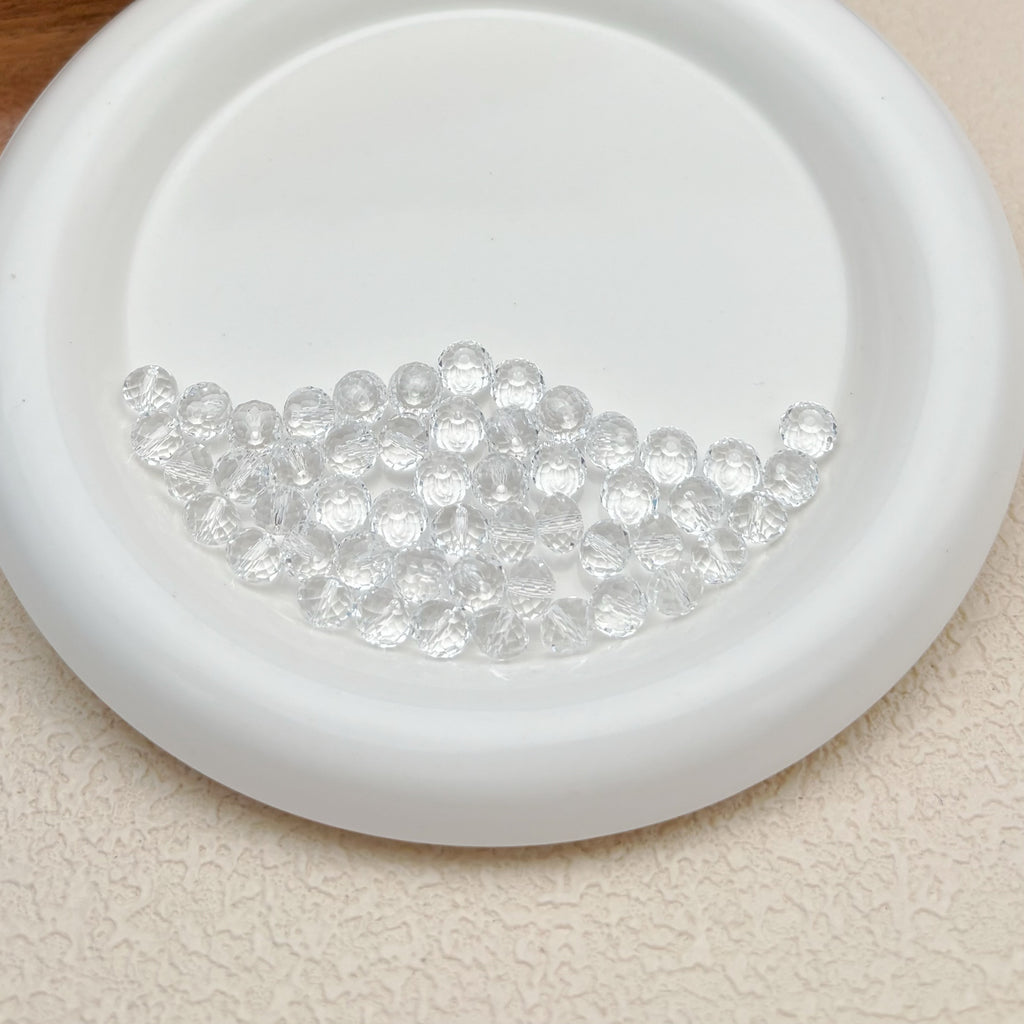 8mm | クリアスワロ風クリスタルガラスロンデルビーズ