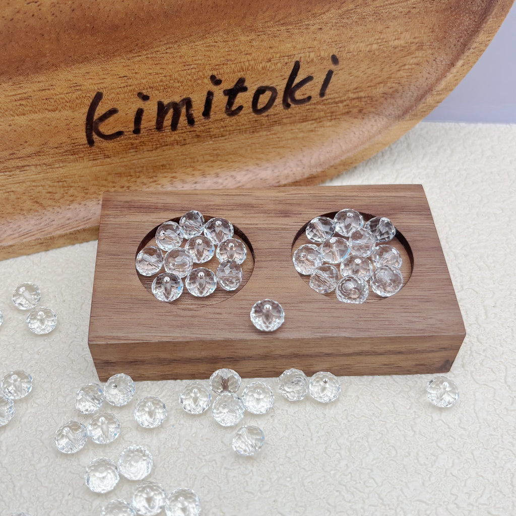 8mm | クリアスワロ風クリスタルガラスロンデルビーズ