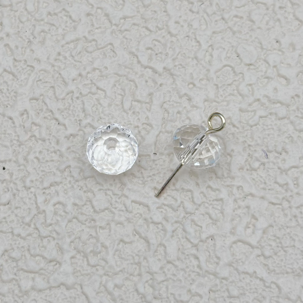 8mm | クリアスワロ風クリスタルガラスロンデルビーズ