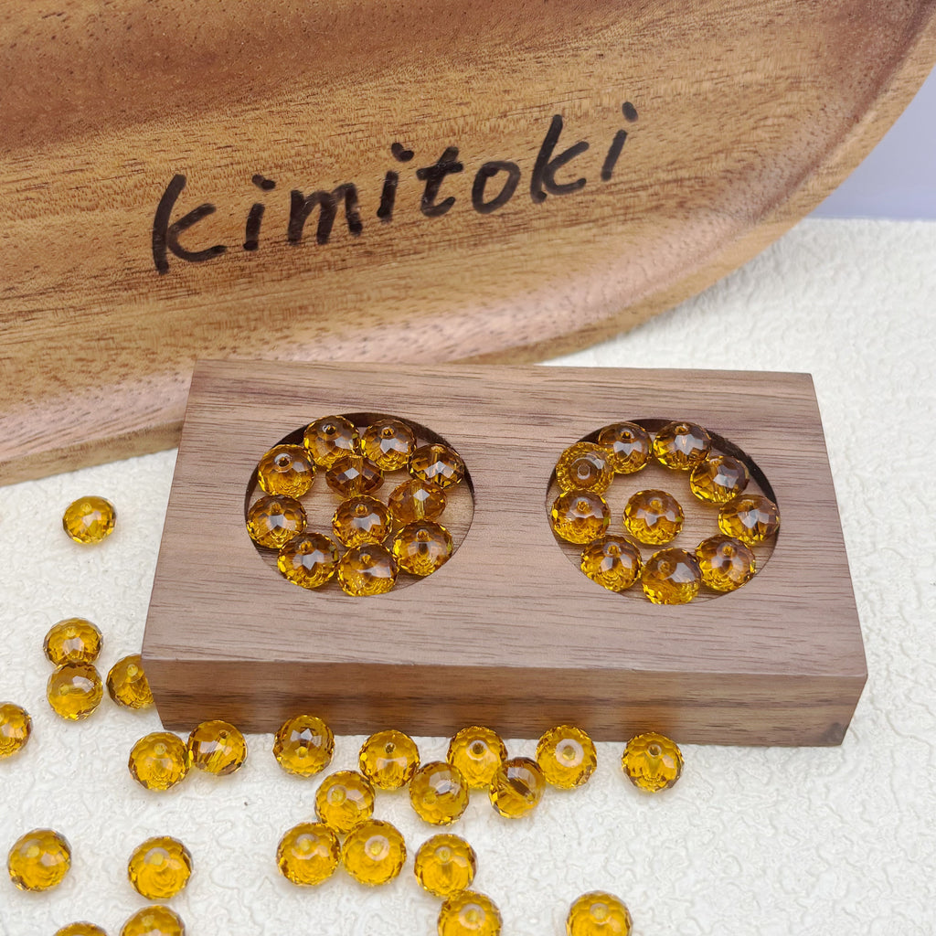 8mm | キャメルスワロ風クリスタルガラスロンデルビーズ