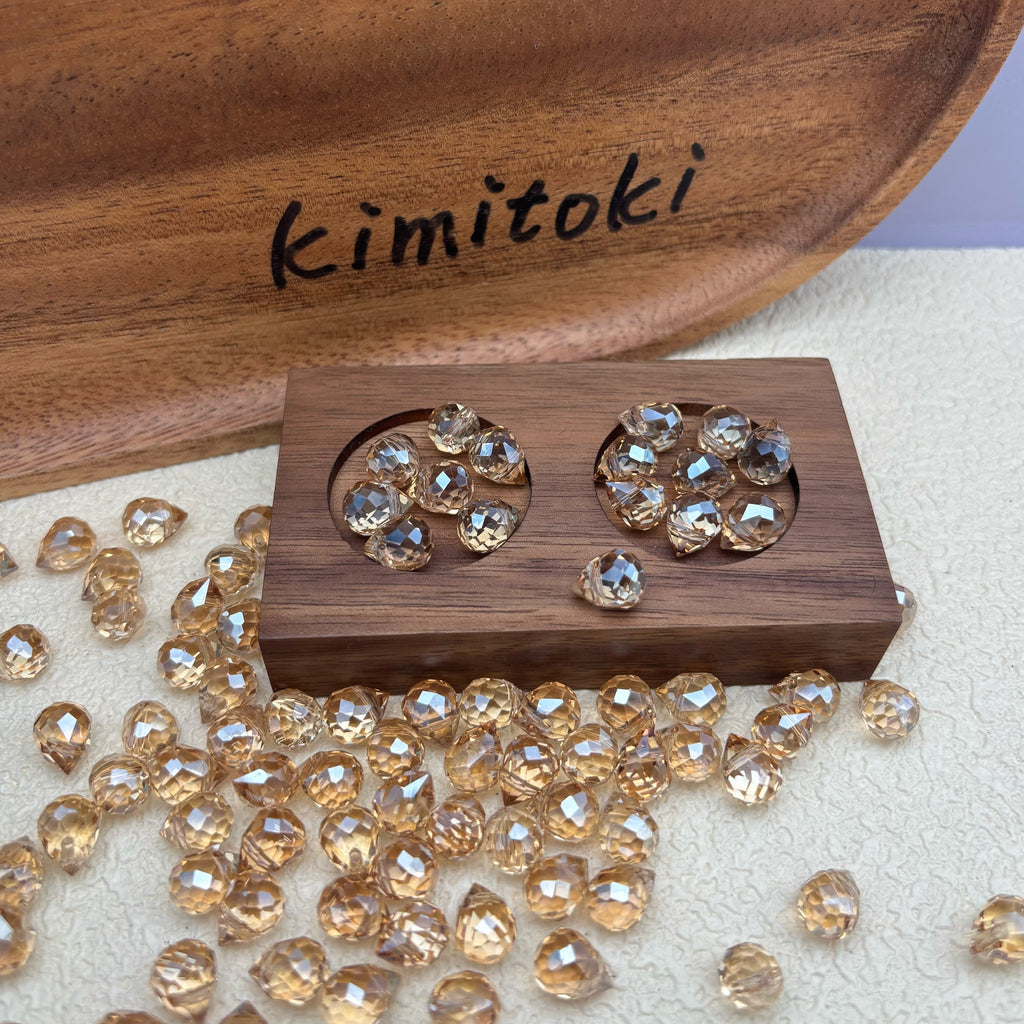 8mm | シャンパンカラー x オーロラカラーのドロップビーズ