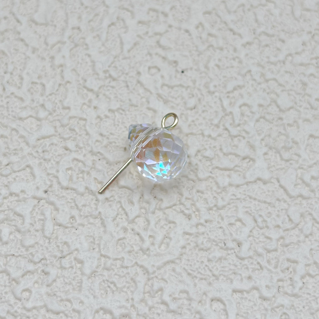 8mm | クリア x オーロラカラーのドロップビーズ