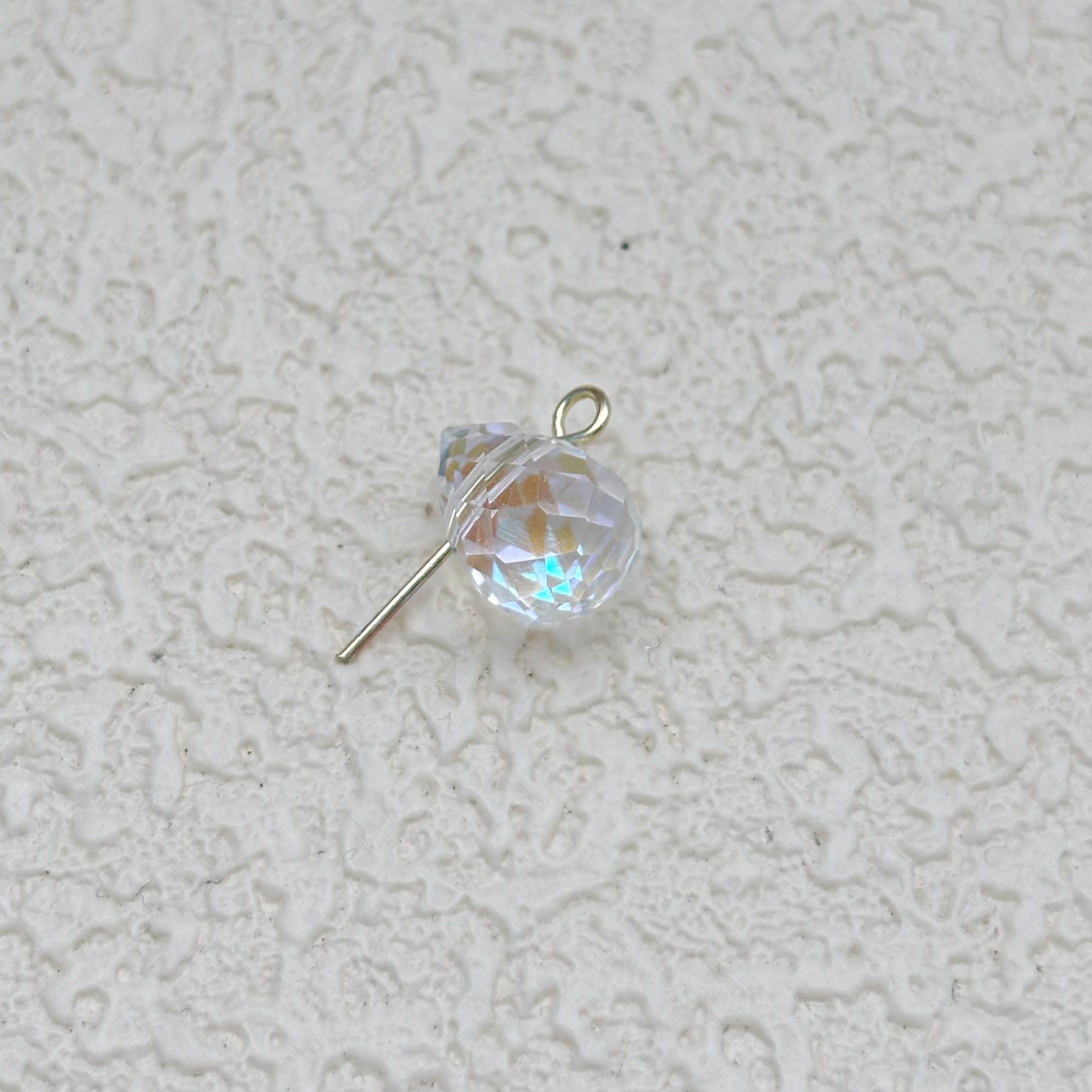 8mm | クリア x オーロラカラーのドロップビーズ