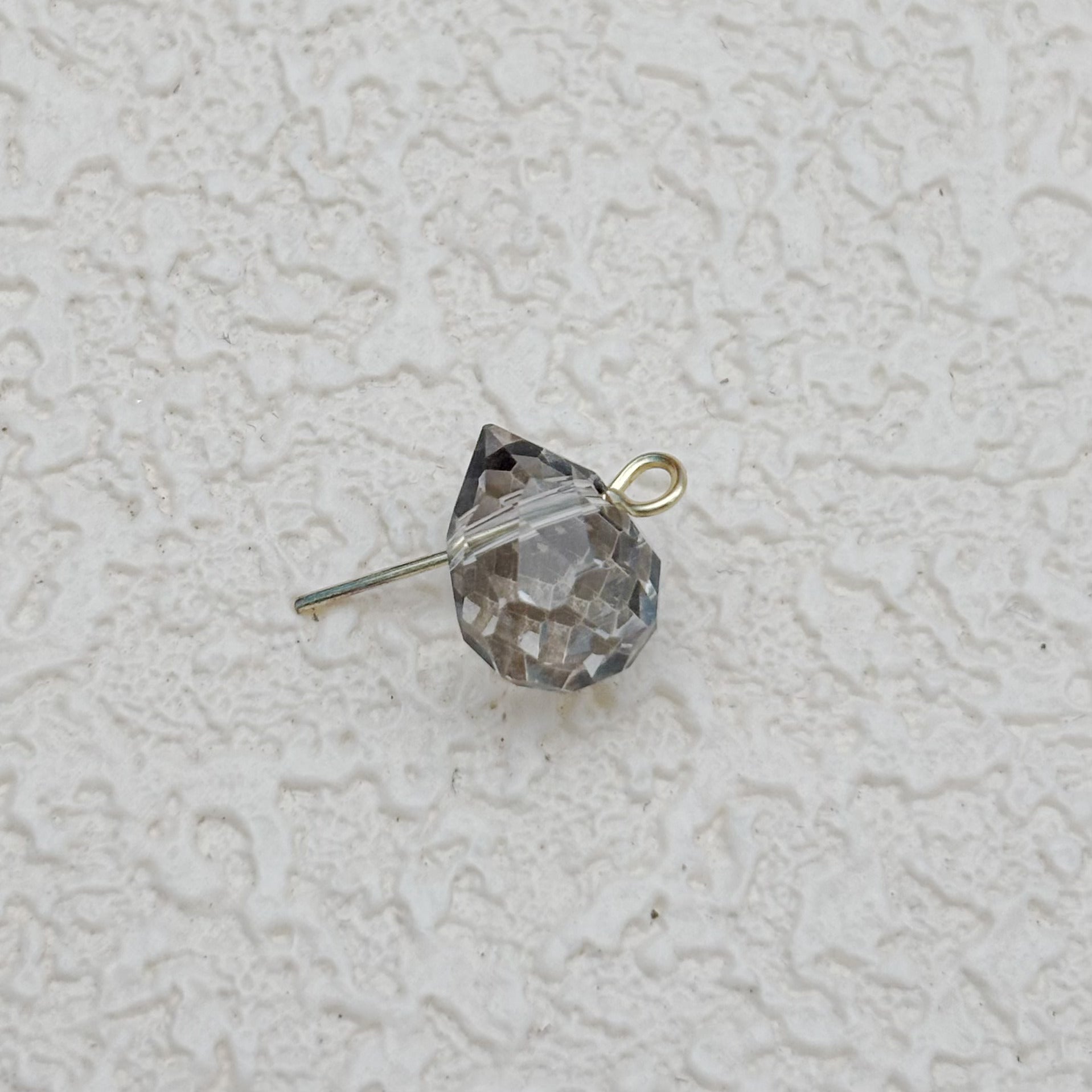 8mm | クリアグレー x オーロラカラーのドロップビーズ