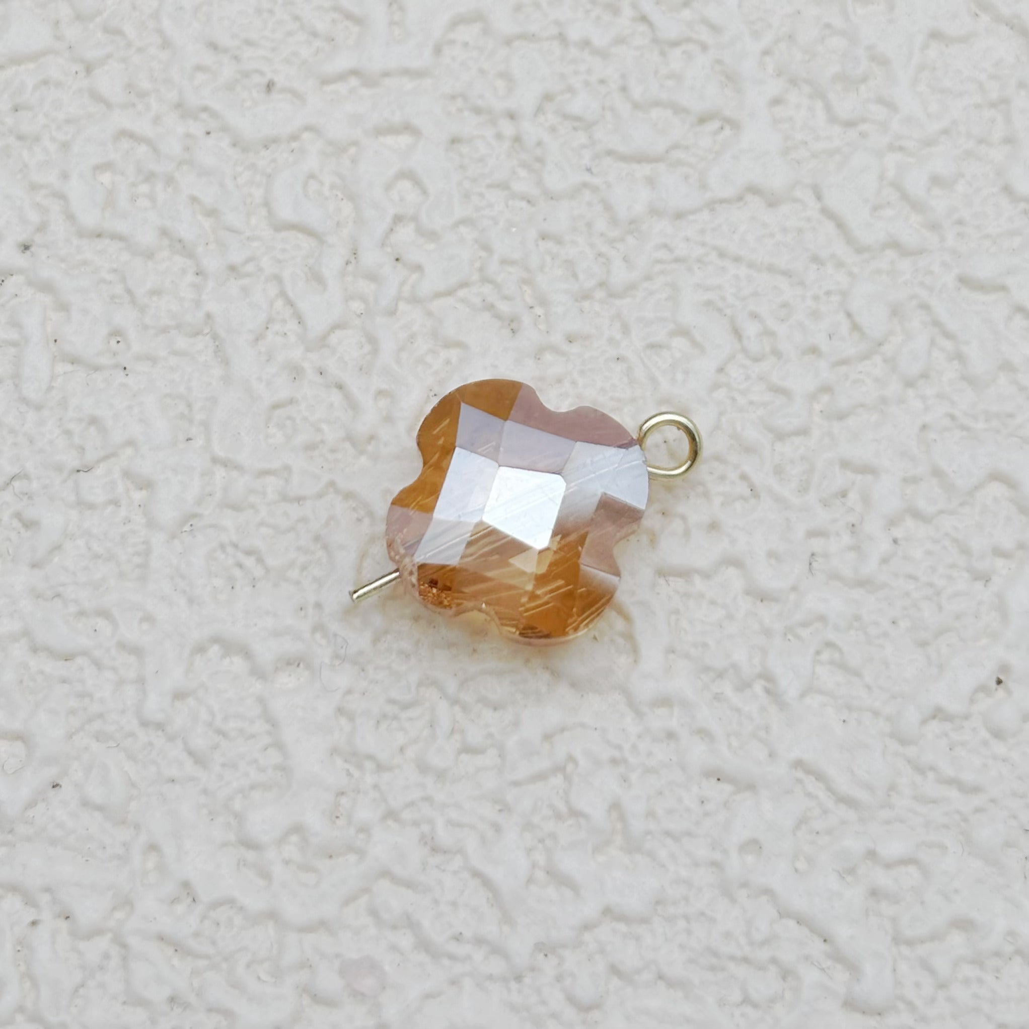 12mm | シャンパンカラー x オーロラカラーの四つ葉ビーズ