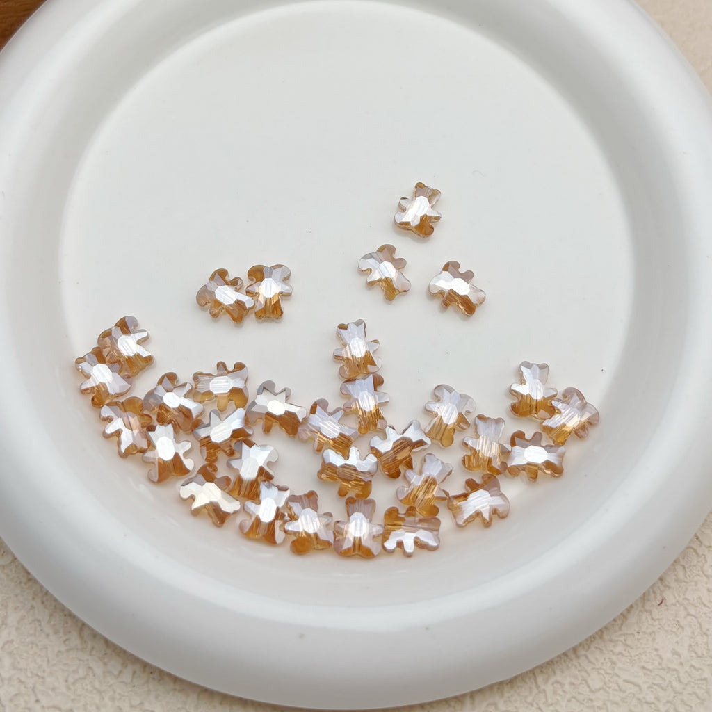 8mm*10mm | シャンパンカラー x オーロラカラーのグミベアビーズ