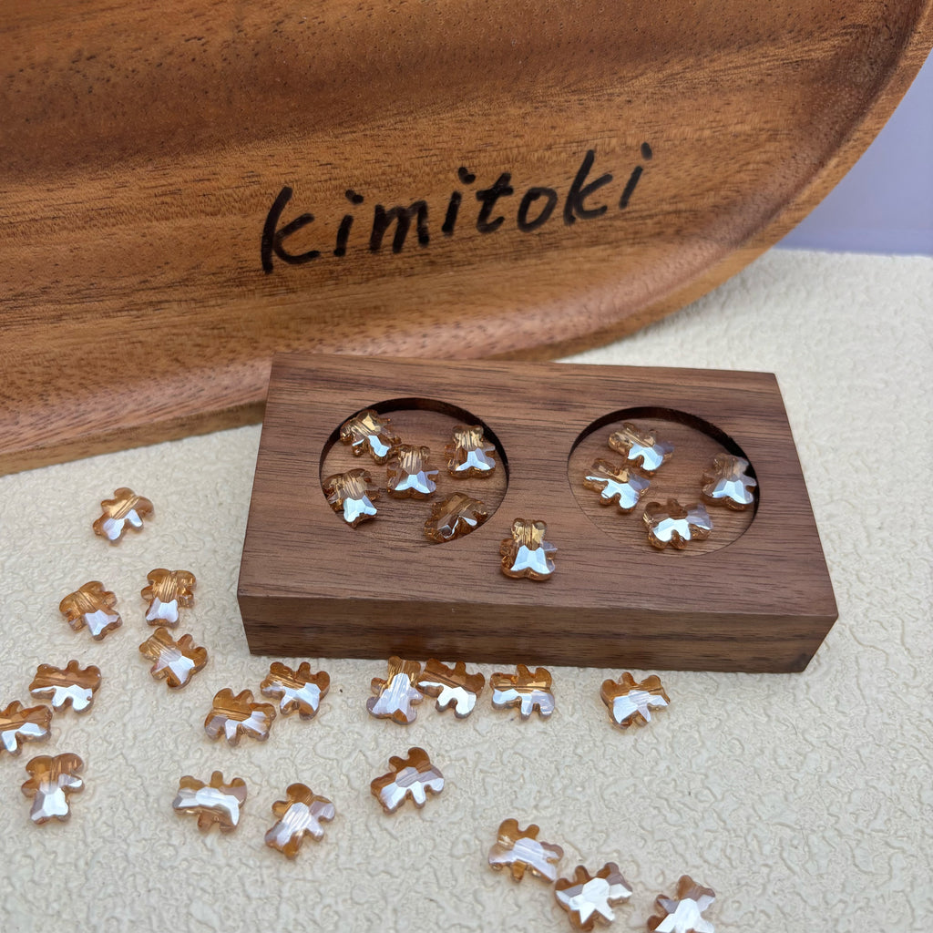 8mm*10mm | シャンパンカラー x オーロラカラーのグミベアビーズ