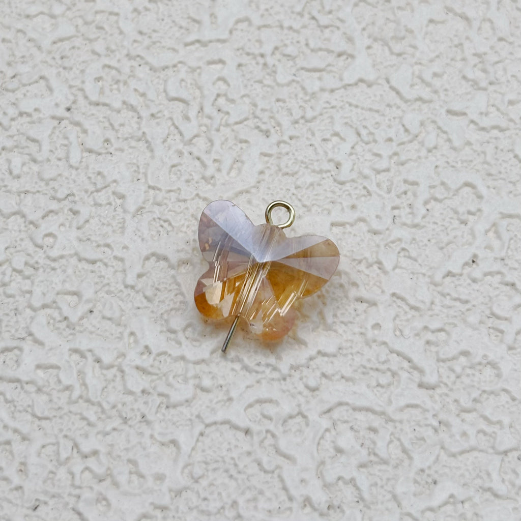 14mm | シャンパンカラー x オーロラカラーの蝶型ビーズ