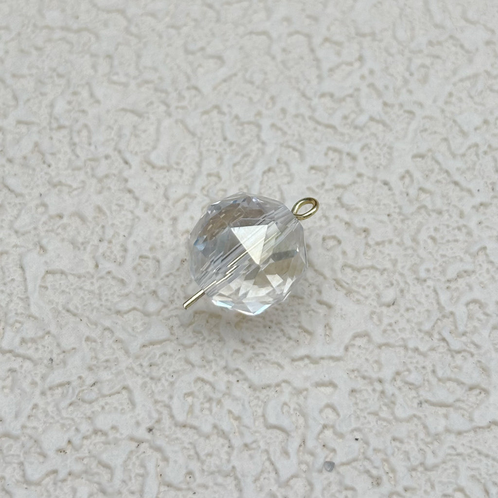 12mm | クリア x オーロラカラーのミラーボールカットビーズ