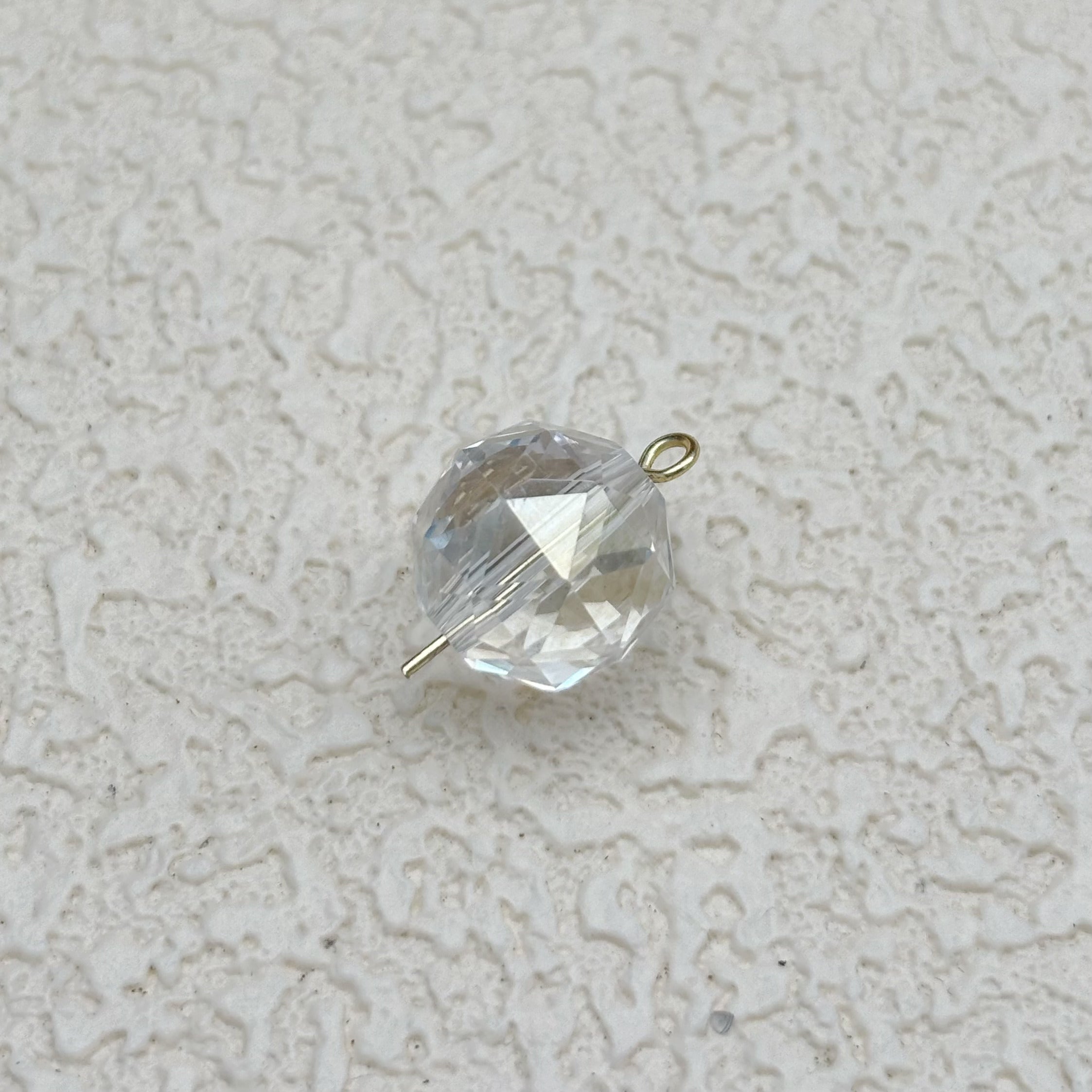 12mm | クリア x オーロラカラーのミラーボールカットビーズ