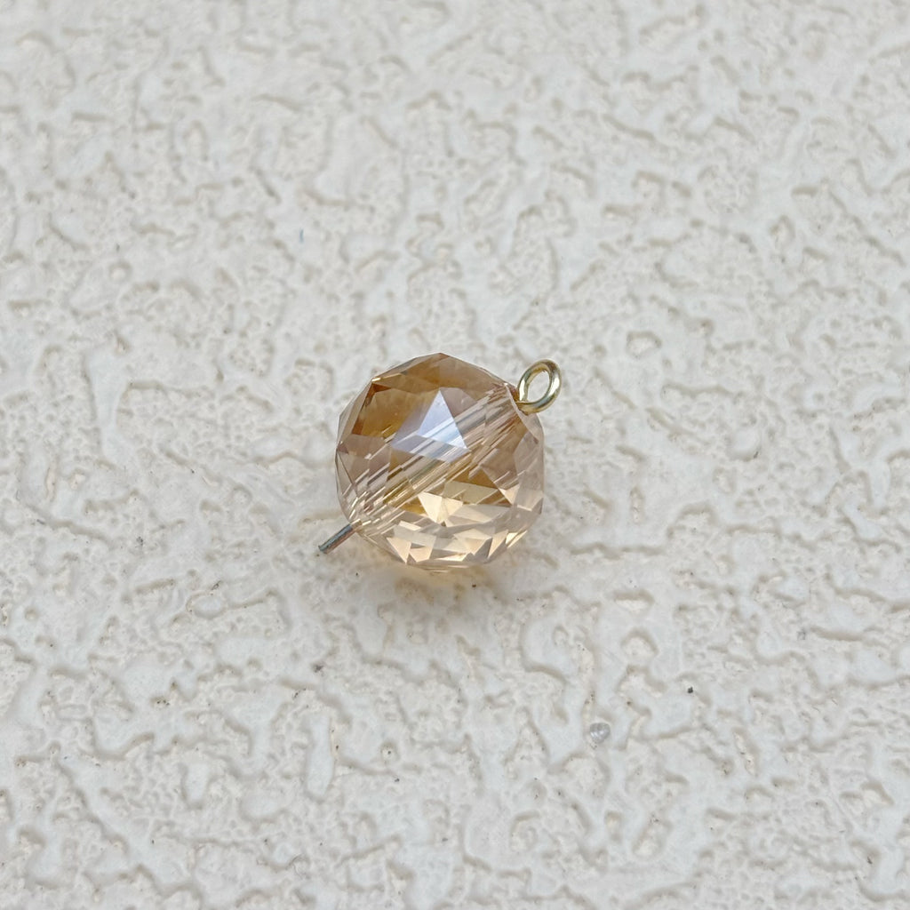 12mm | シャンパンカラー x オーロラカラーのミラーボールカットビーズ