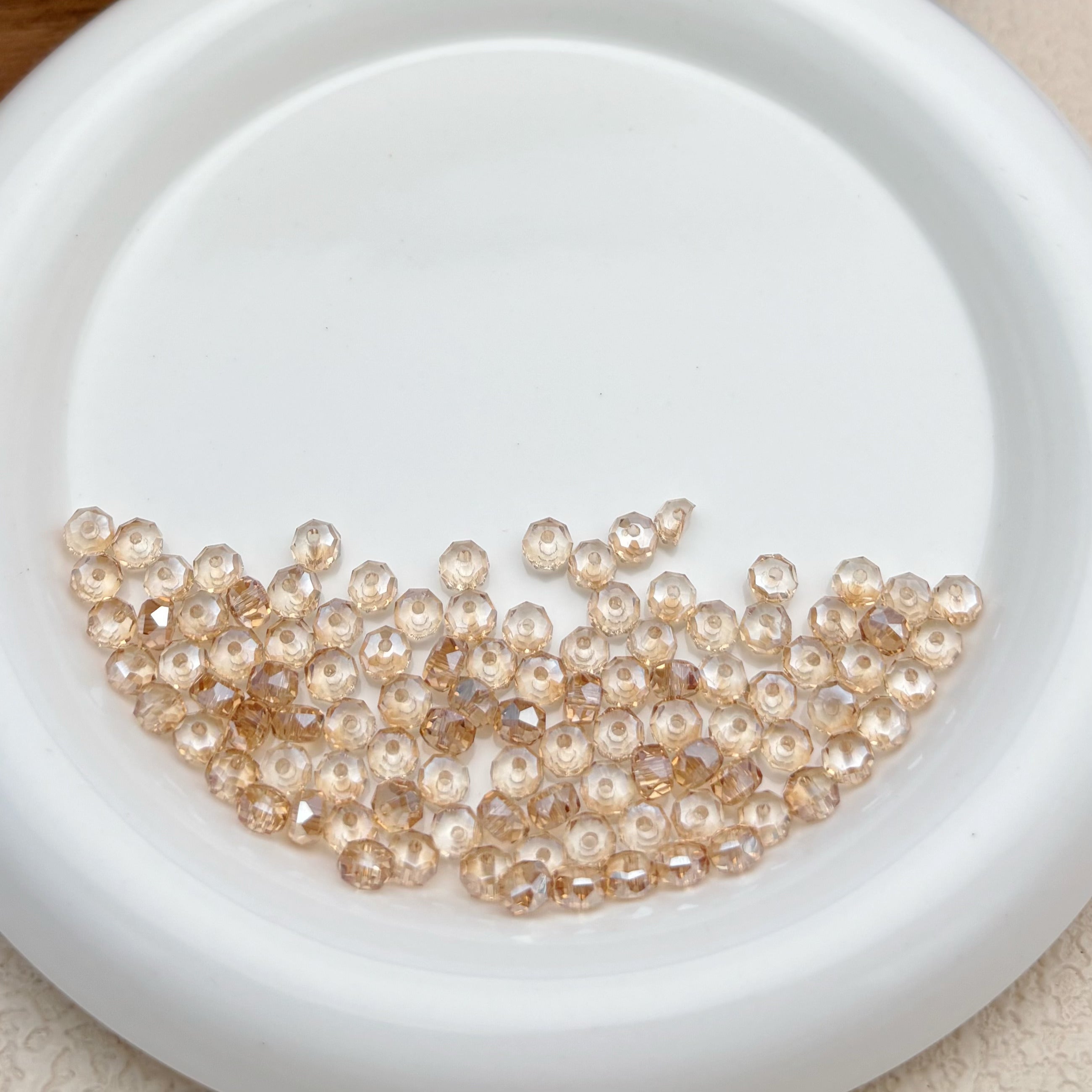 6mm | シャンパンカラー x オーロラカラーのロンデルビーズ