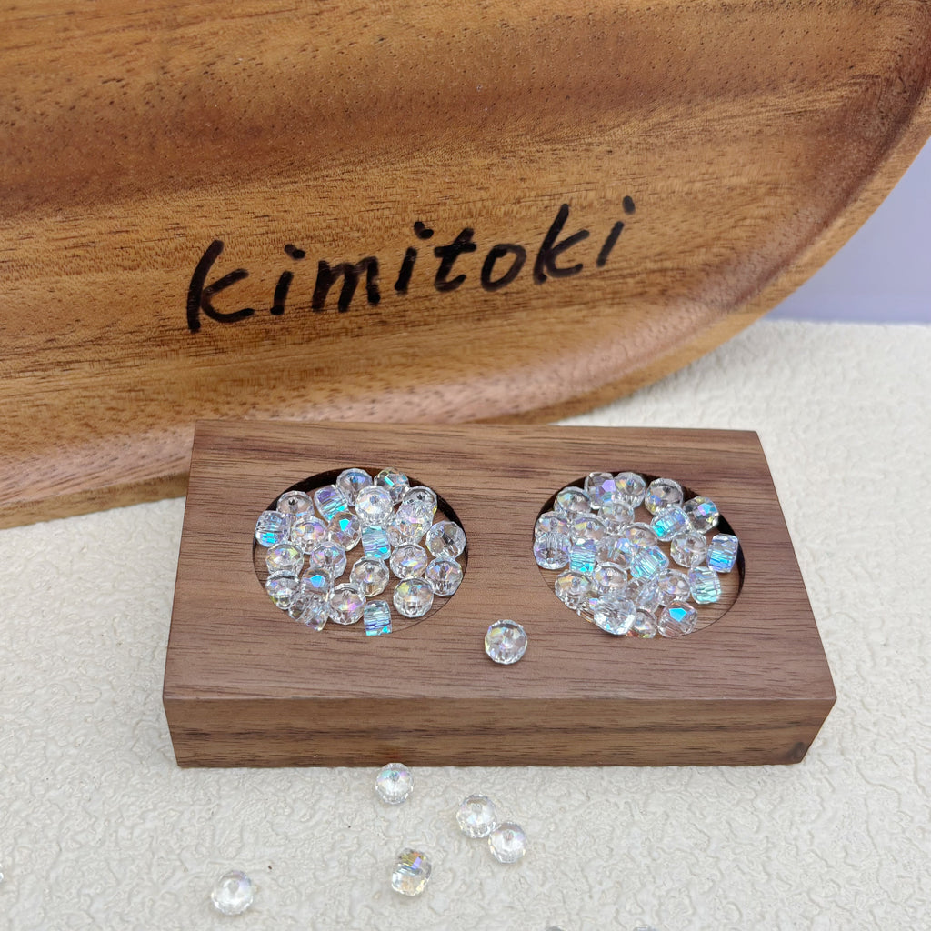 6mm | クリア x オーロラカラーのロンデルビーズ