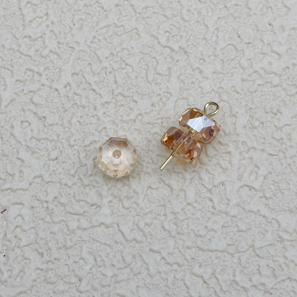 8mm | シャンパンカラー x オーロラカラーのロンデルビーズ