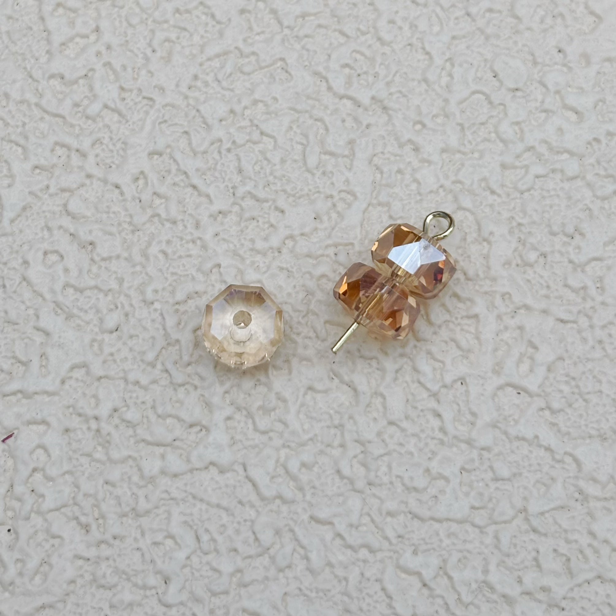 8mm | シャンパンカラー x オーロラカラーのロンデルビーズ