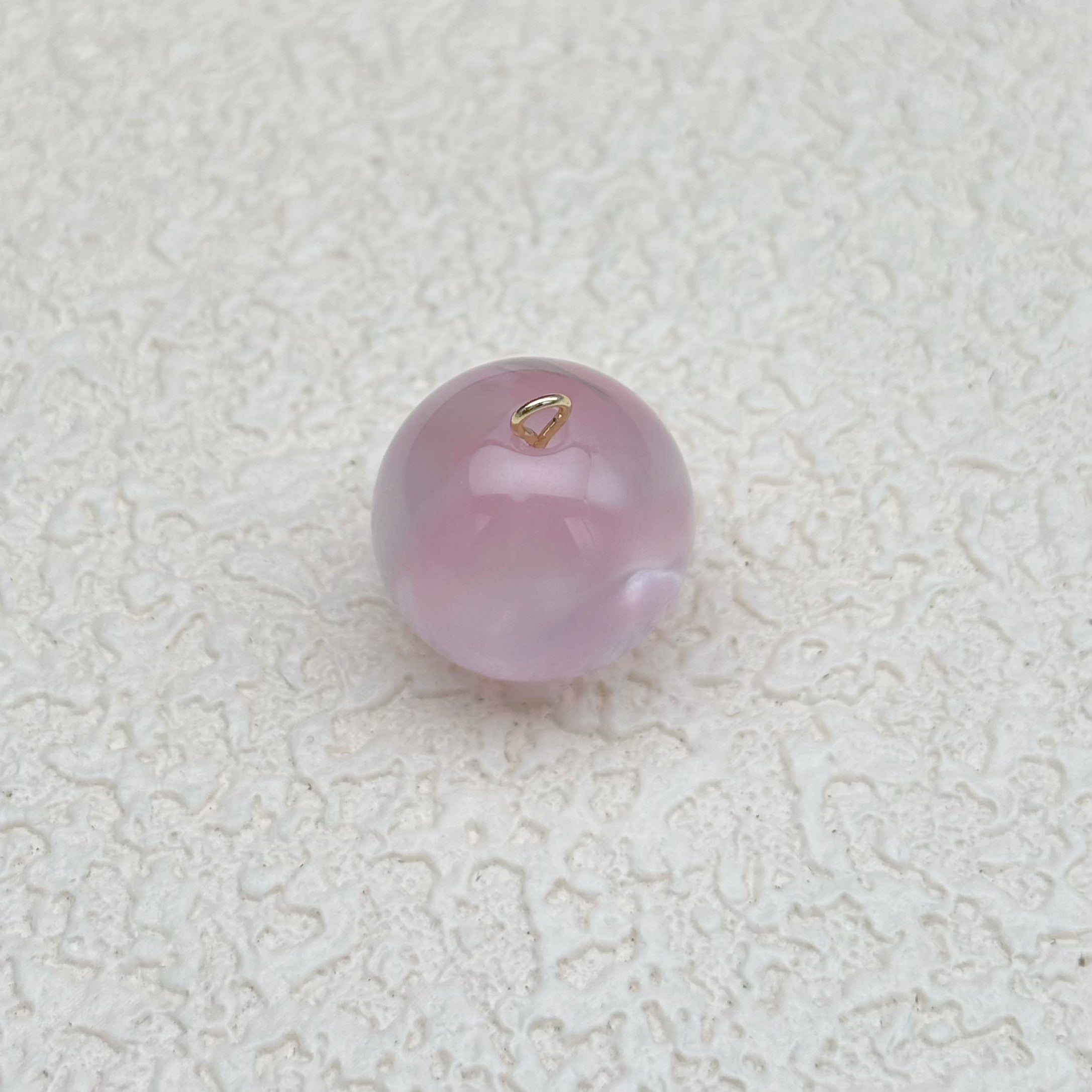 16mm | ピンク x ホワイトキャッツアイビーズ