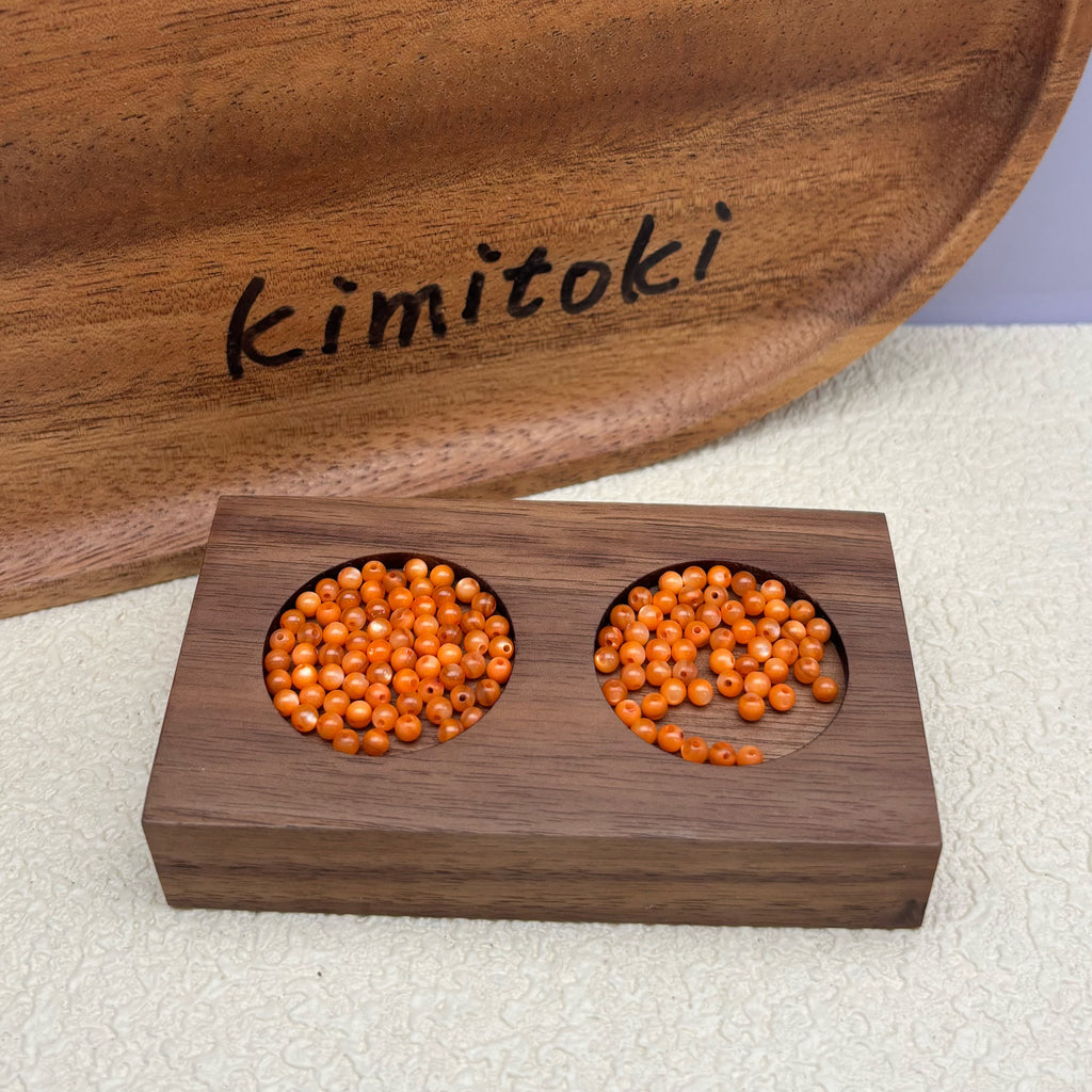 3mm | オレンジシェルビーズ