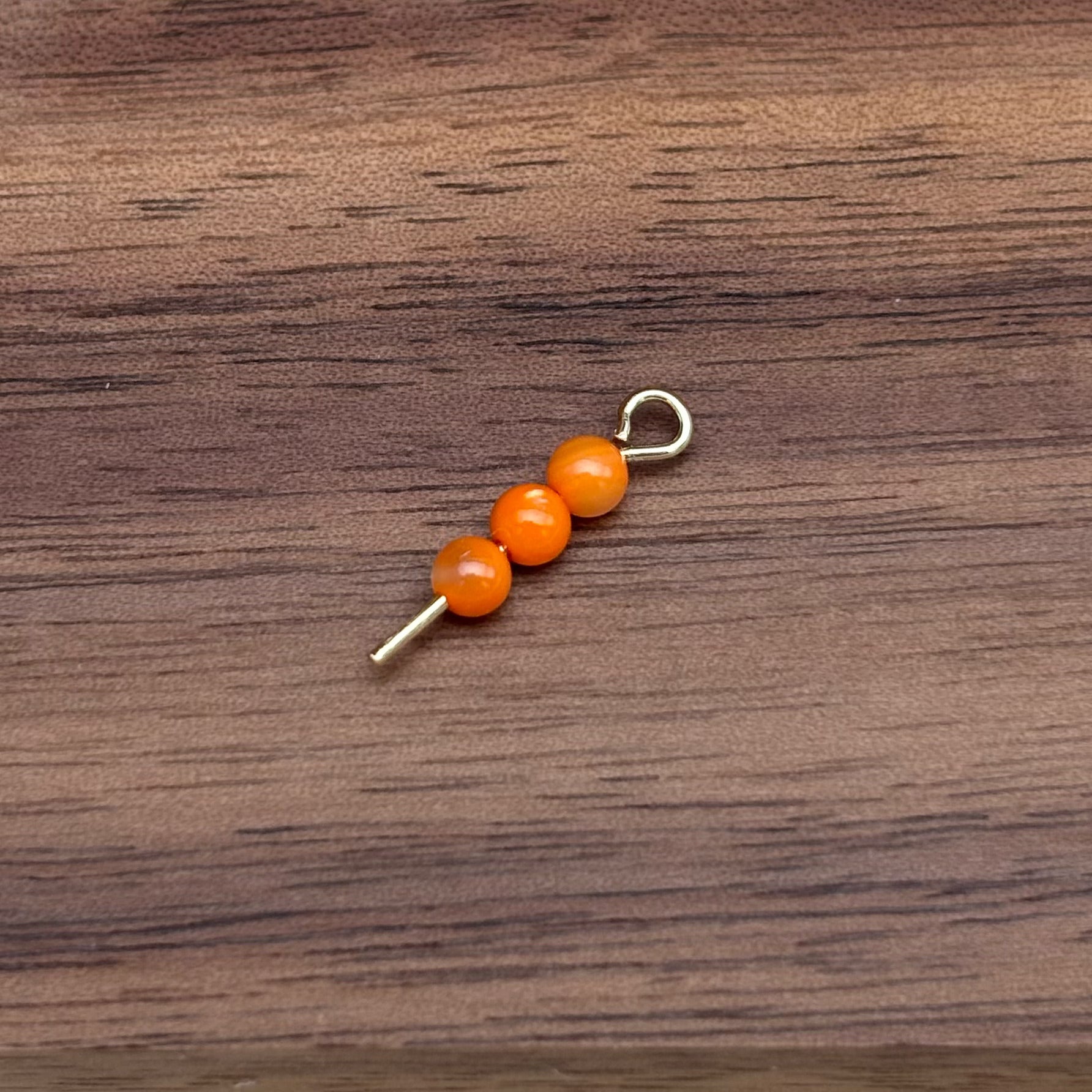 3mm | オレンジシェルビーズ