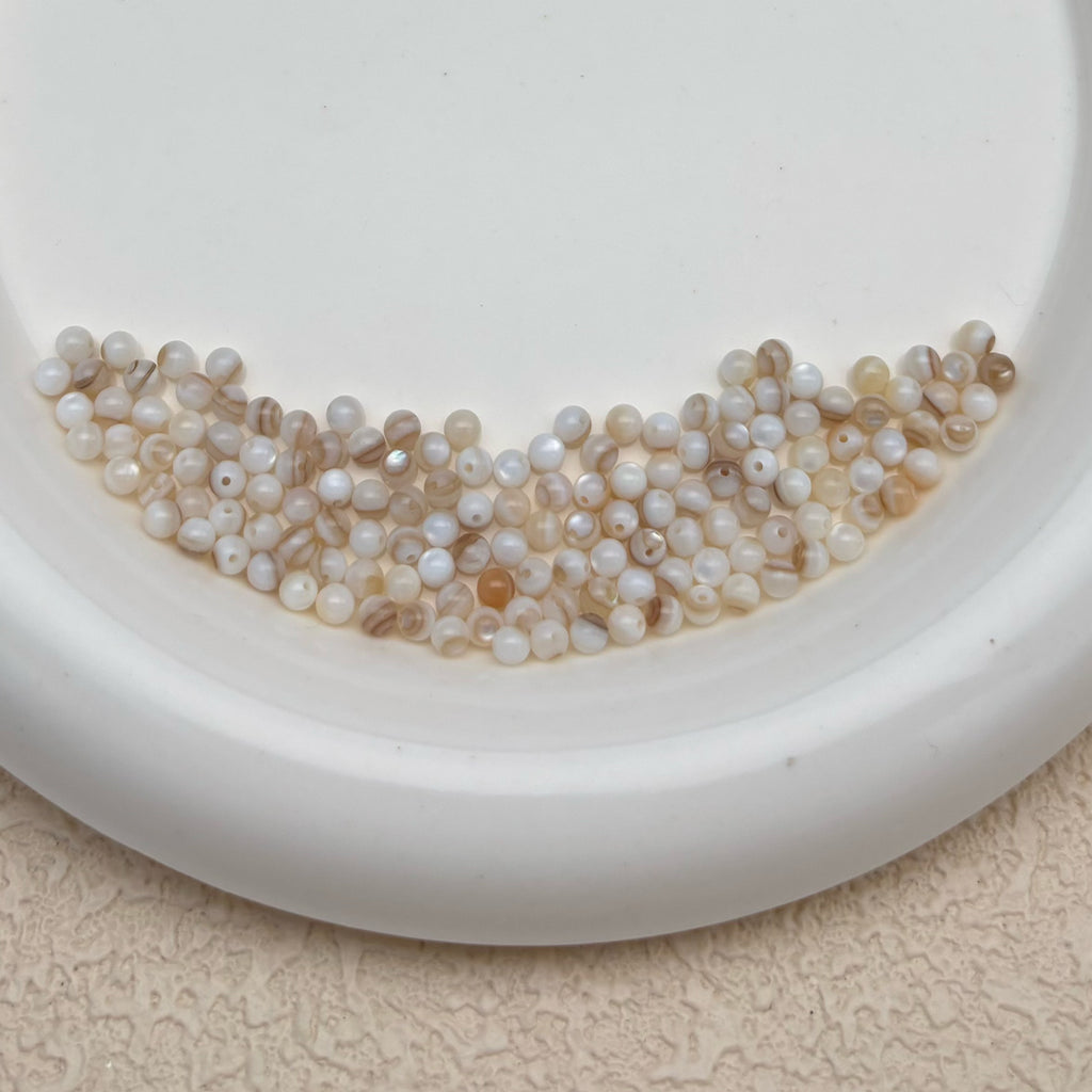 3mm | 無着色ナチュラルカラーシェルビーズ