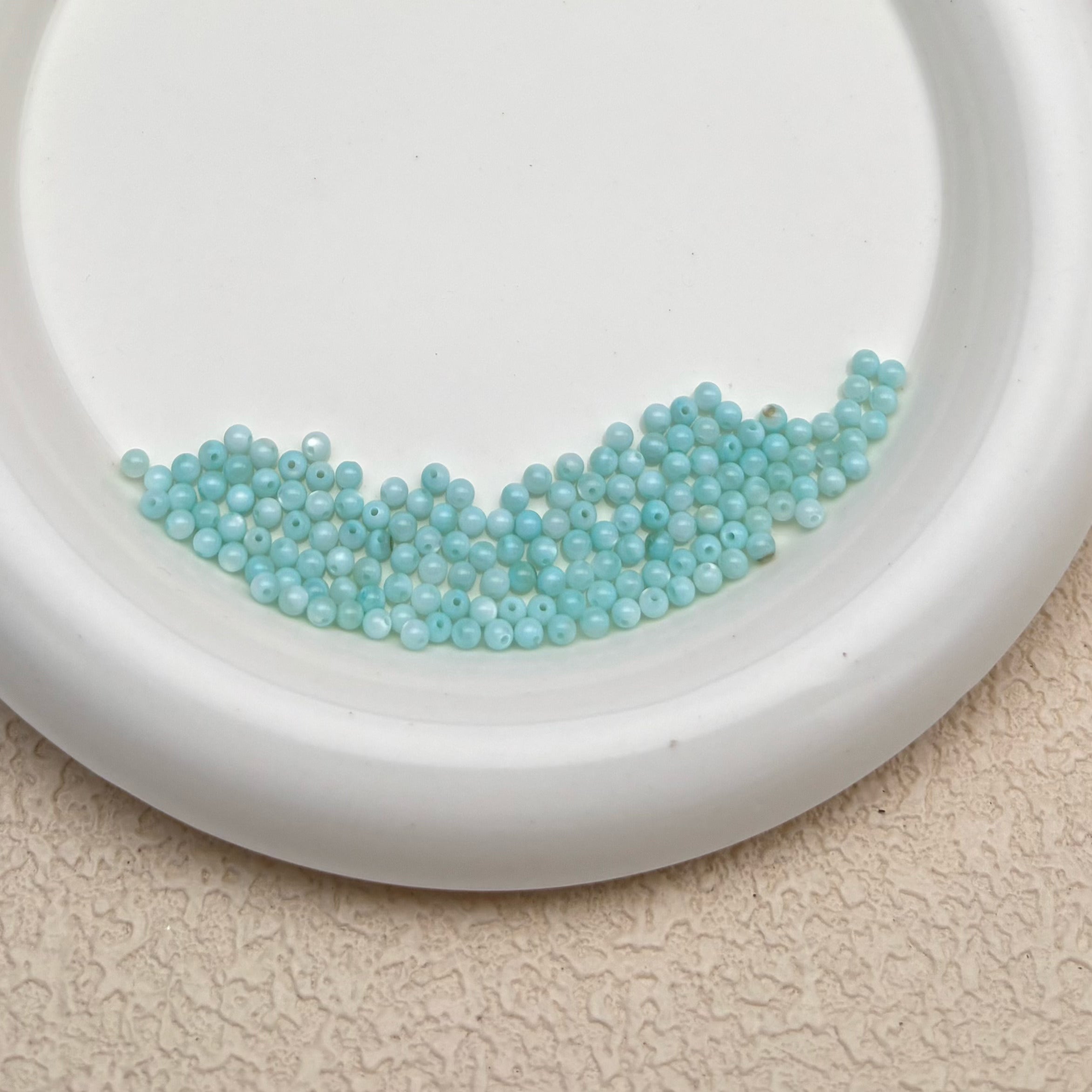 3mm | スカイブルーシェルビーズ