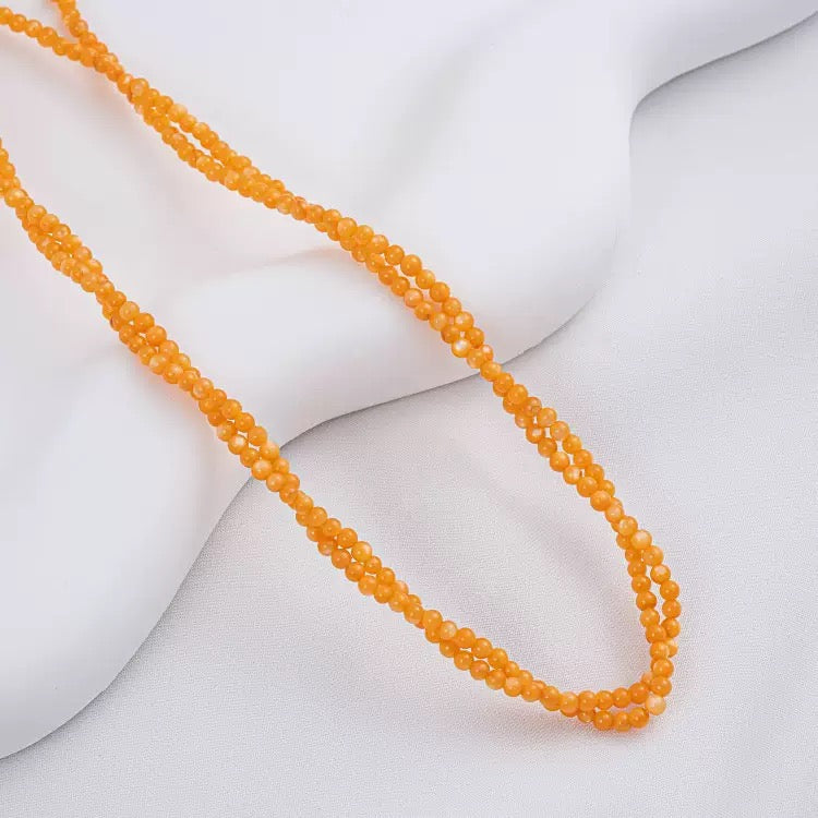 3mm | オレンジシェルビーズ