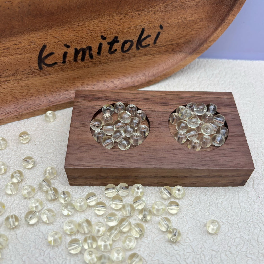 6mm | ライトイエローグラスビーズ