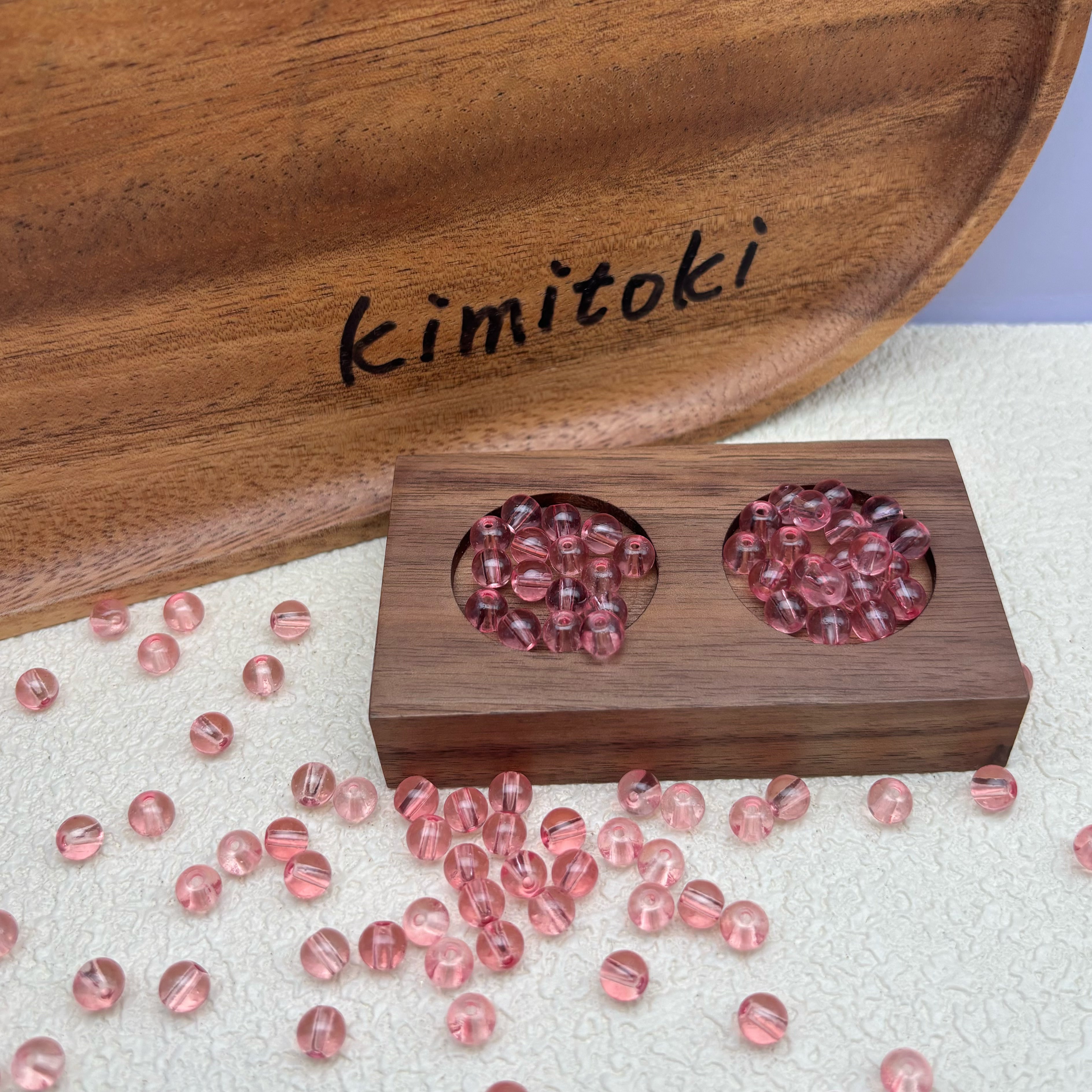 6mm | グレープフルーツピンクグラスビーズ