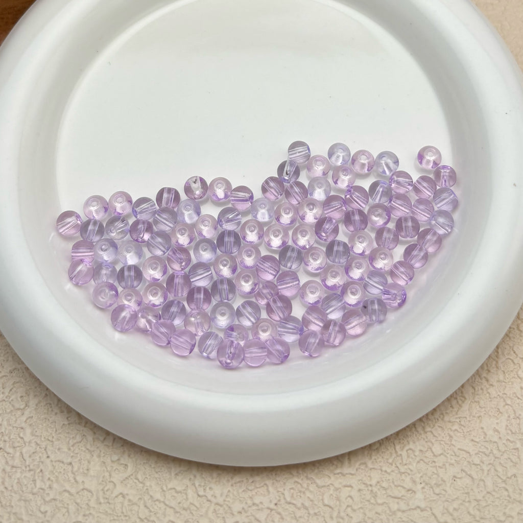 6mm | ラベンダーグラスビーズ