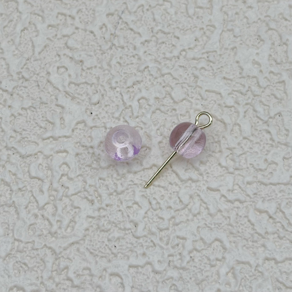 6mm | ラベンダーグラスビーズ