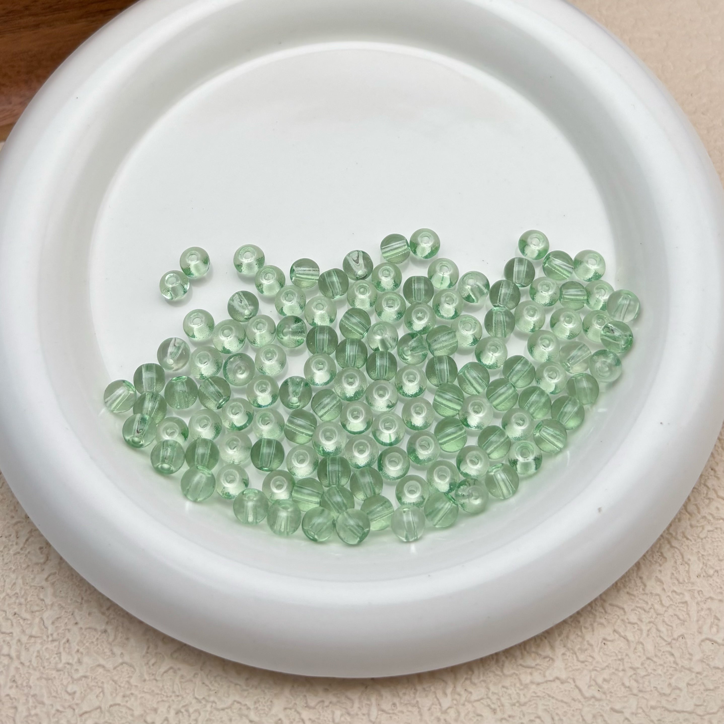 6mm | ミントグリーングラスビーズ