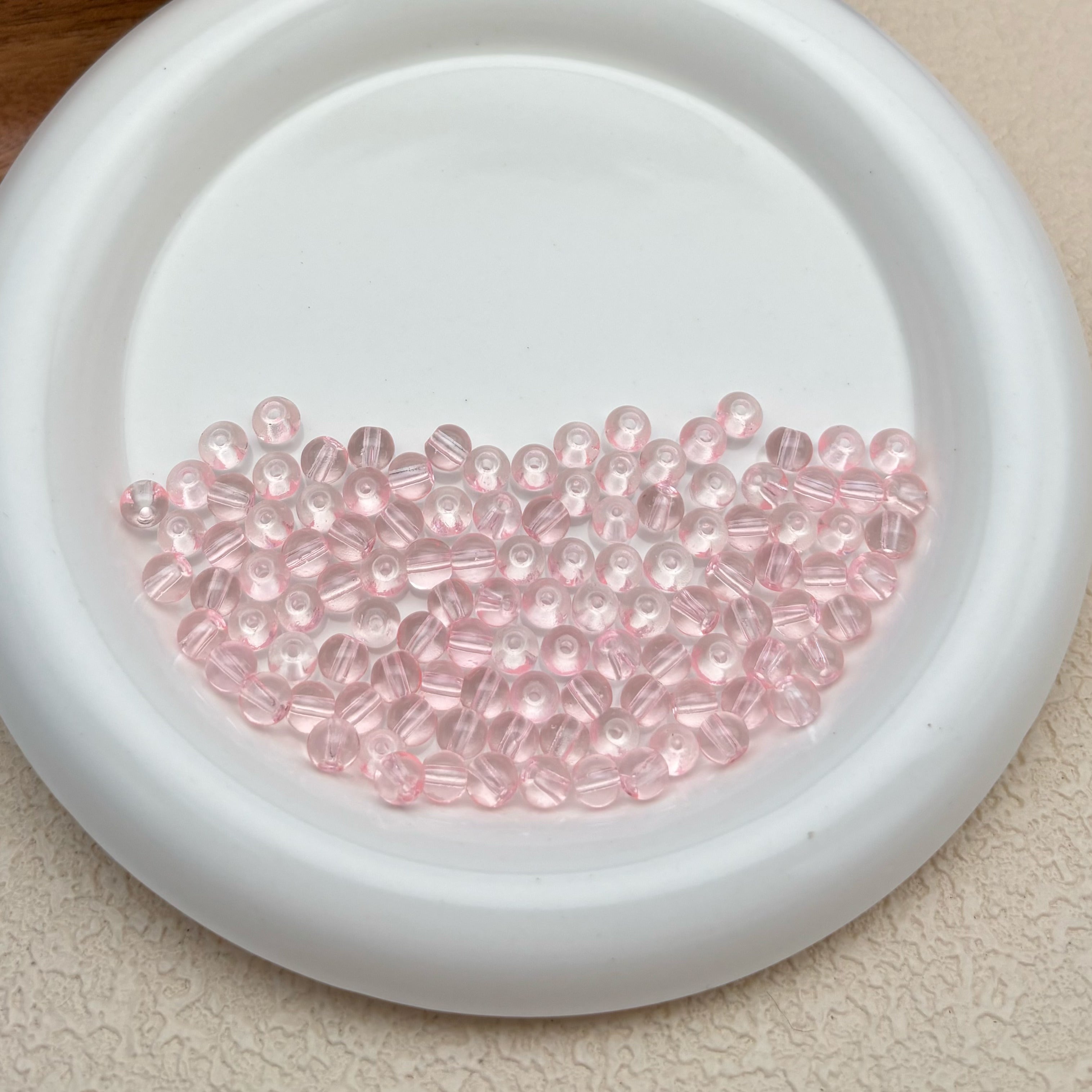 6mm | ピンクグラスビーズ