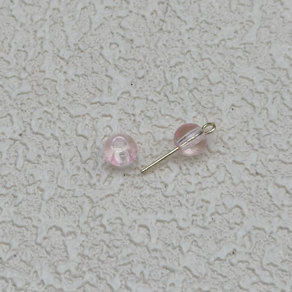 6mm | ピンクグラスビーズ