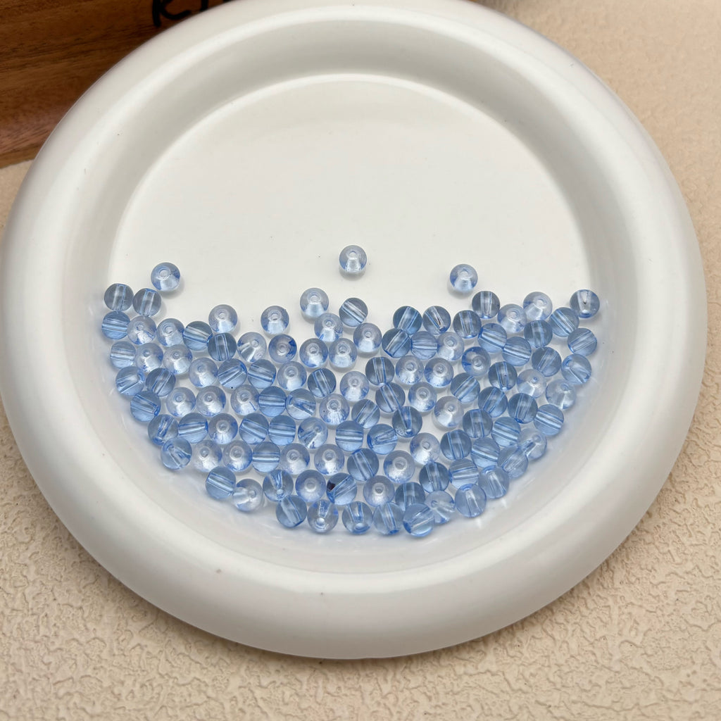 6mm | アクアブルーグラスビーズ