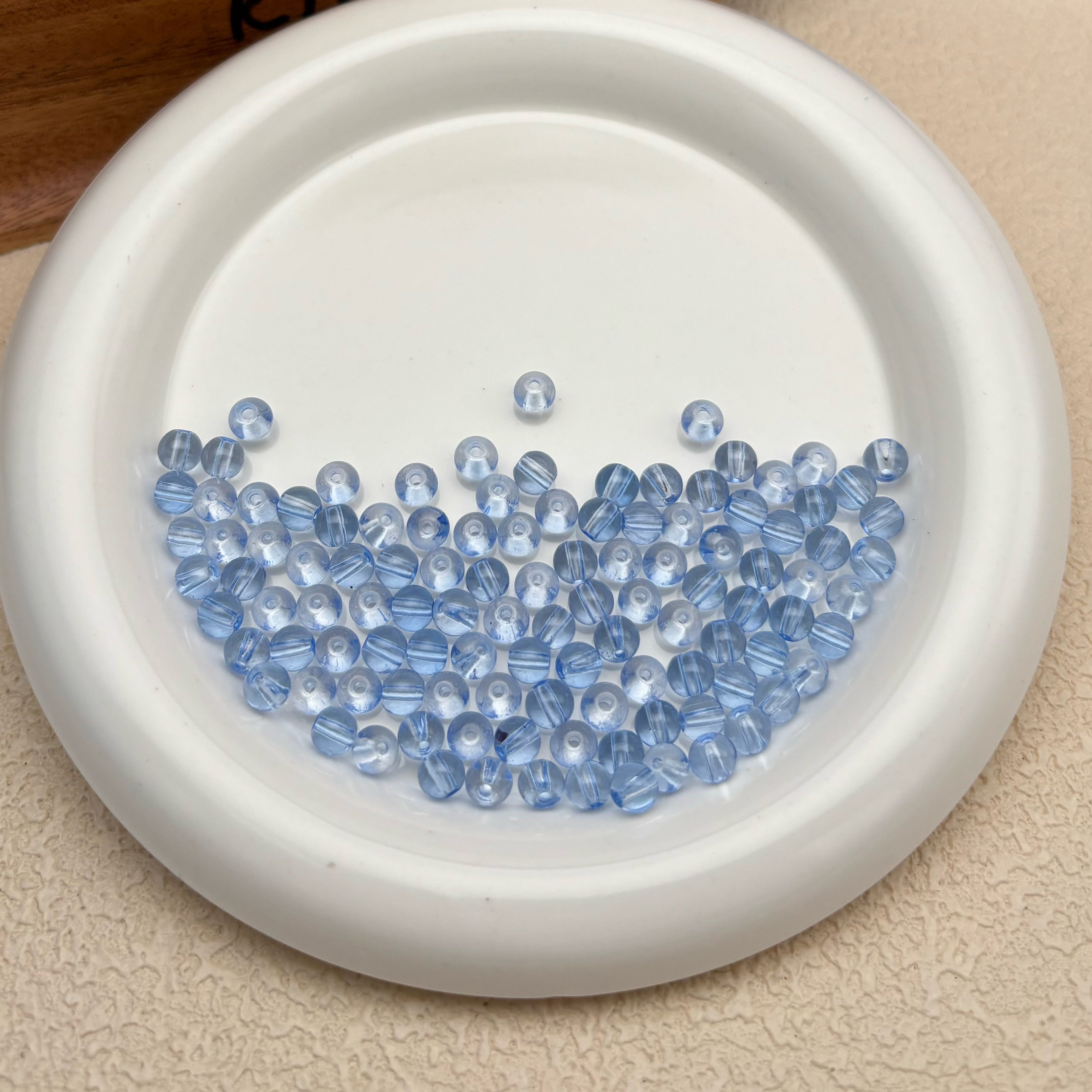 6mm | アクアブルーグラスビーズ