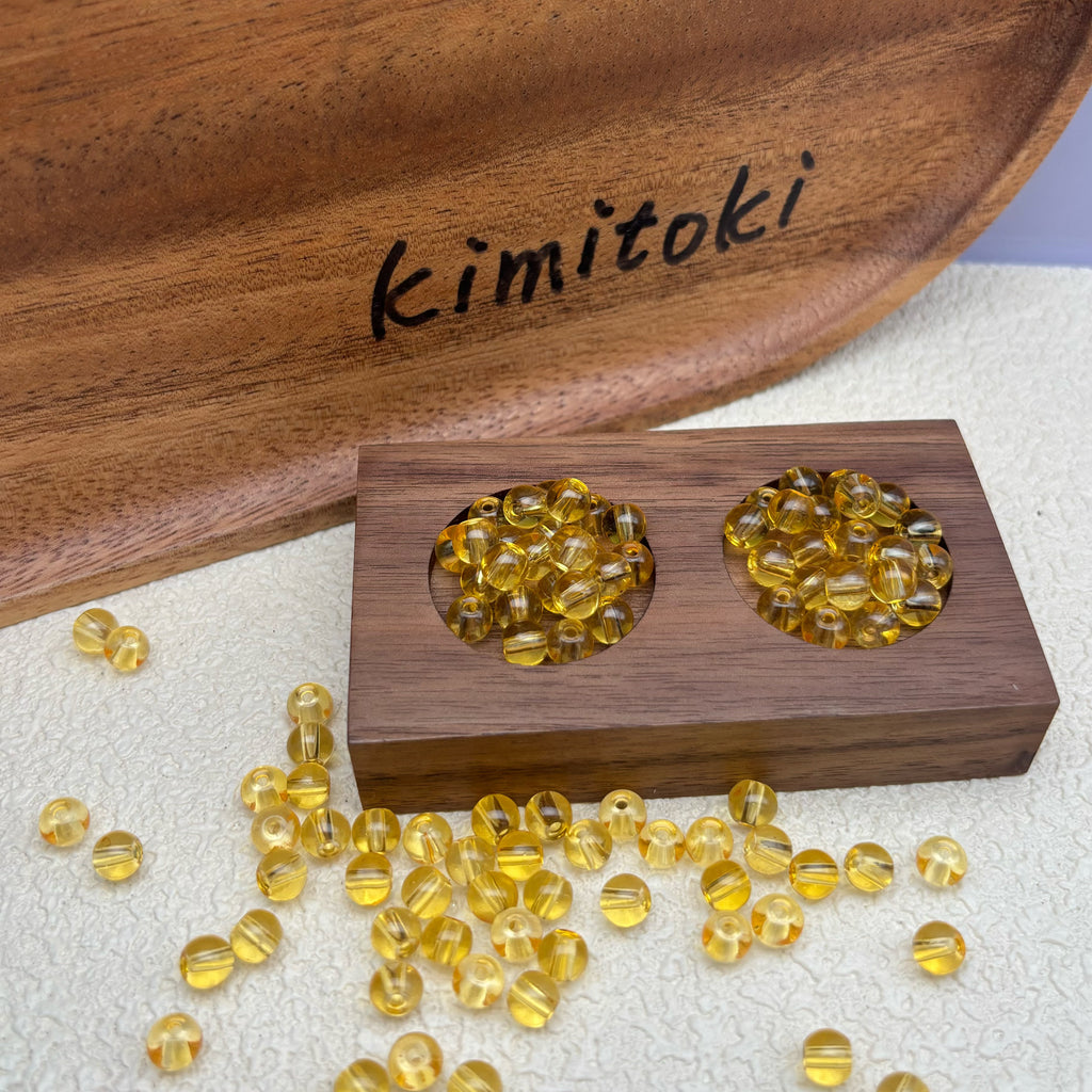 6mm | イエローグラスビーズ