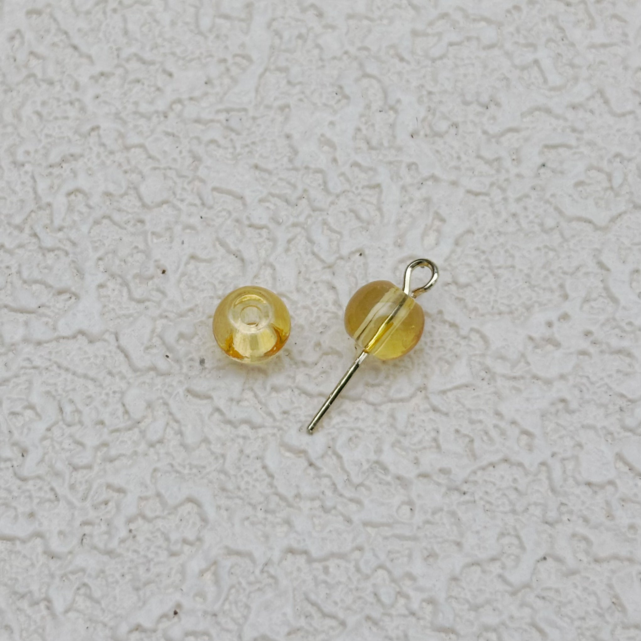 6mm | イエローグラスビーズ