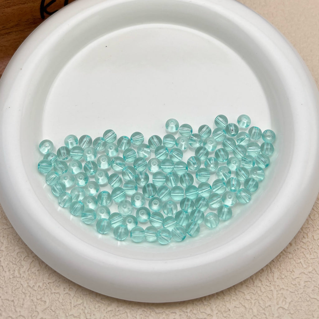 6mm | ウォーターブルーグラスビーズ