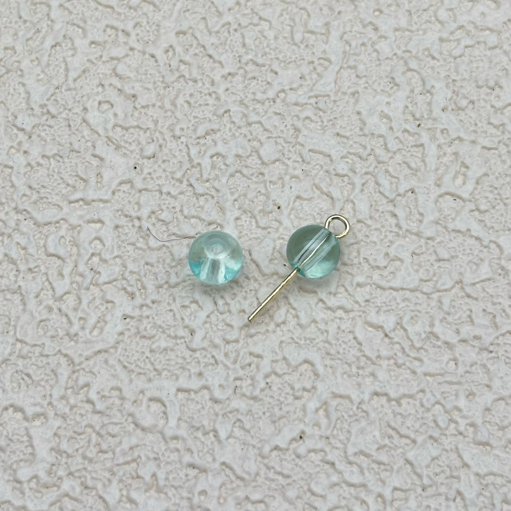 6mm | ウォーターブルーグラスビーズ