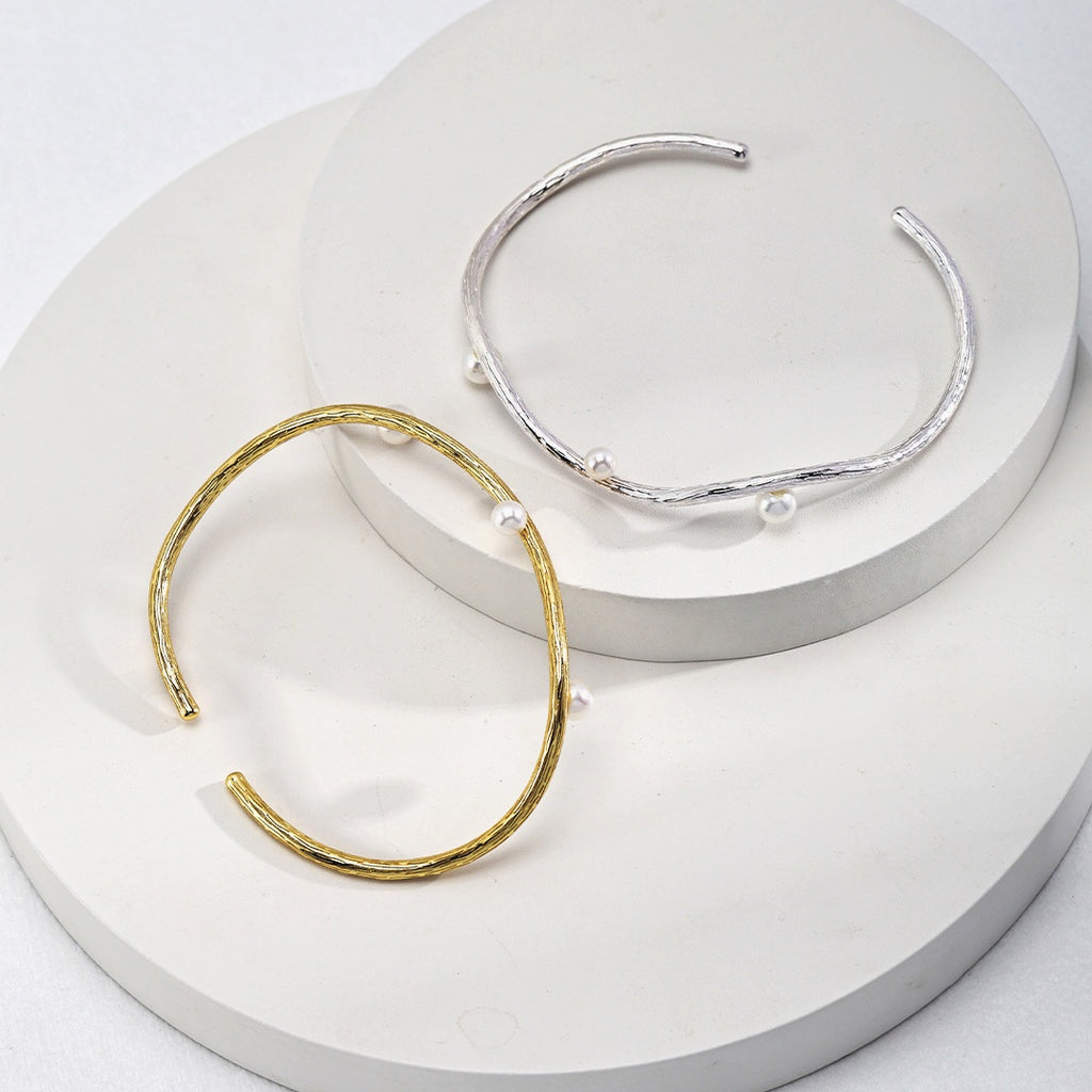 芽吹き | S925 パール・ブランチバングル14KGF