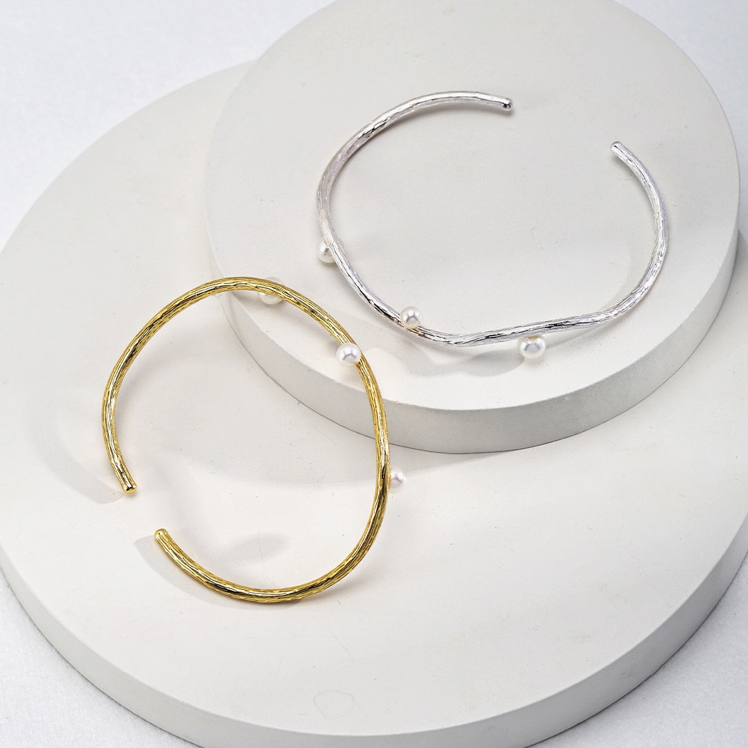 芽吹き | S925 パール・ブランチバングル14KGF