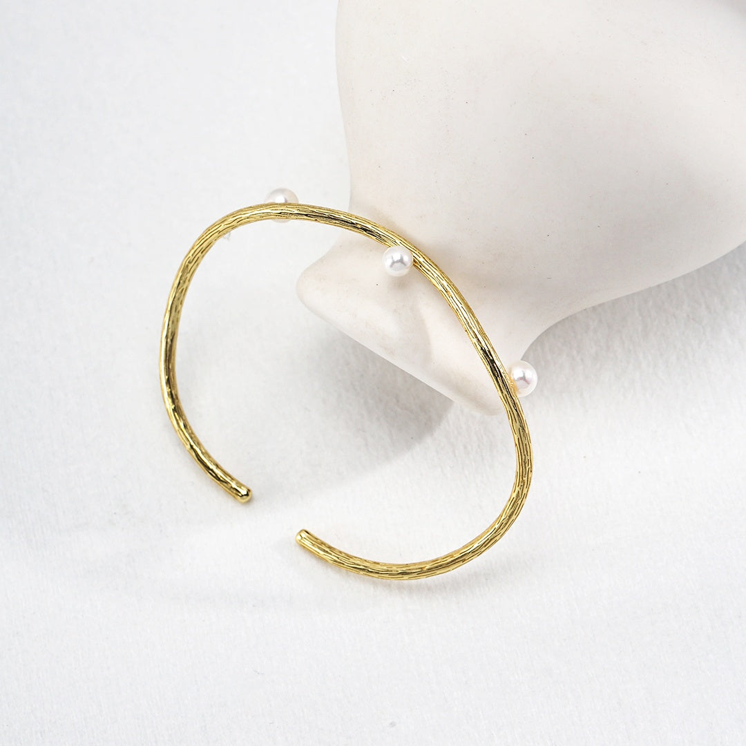 芽吹き | S925 パール・ブランチバングル14KGF