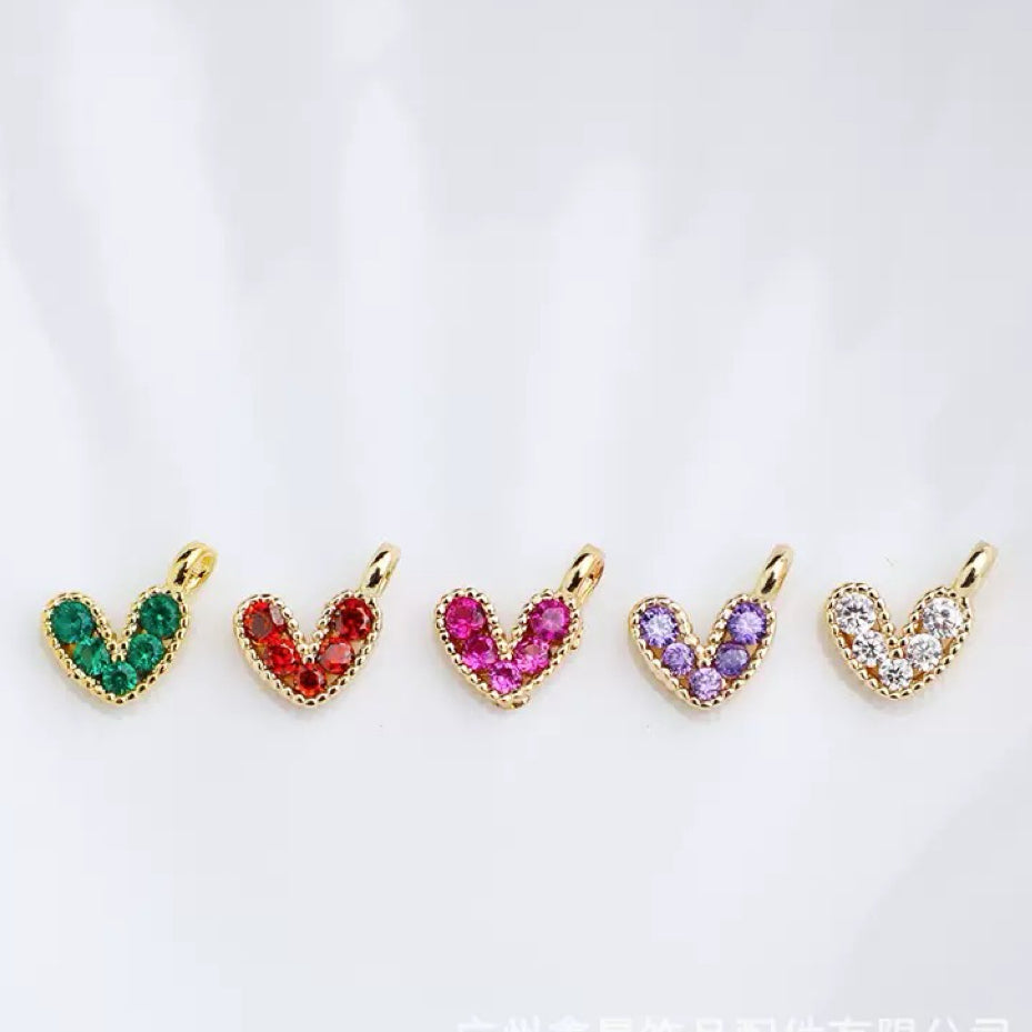 ジルコニアのミニハートチャーム