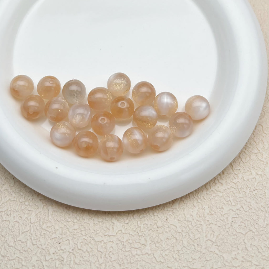 12mm | 紫外線で色が変わるビーズ（ベージュ→ラベンダー柄）