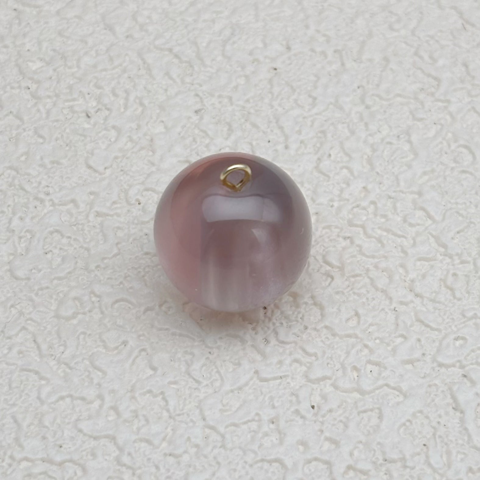 16mm | シルバー x スモークピンクキャッツアイビーズ