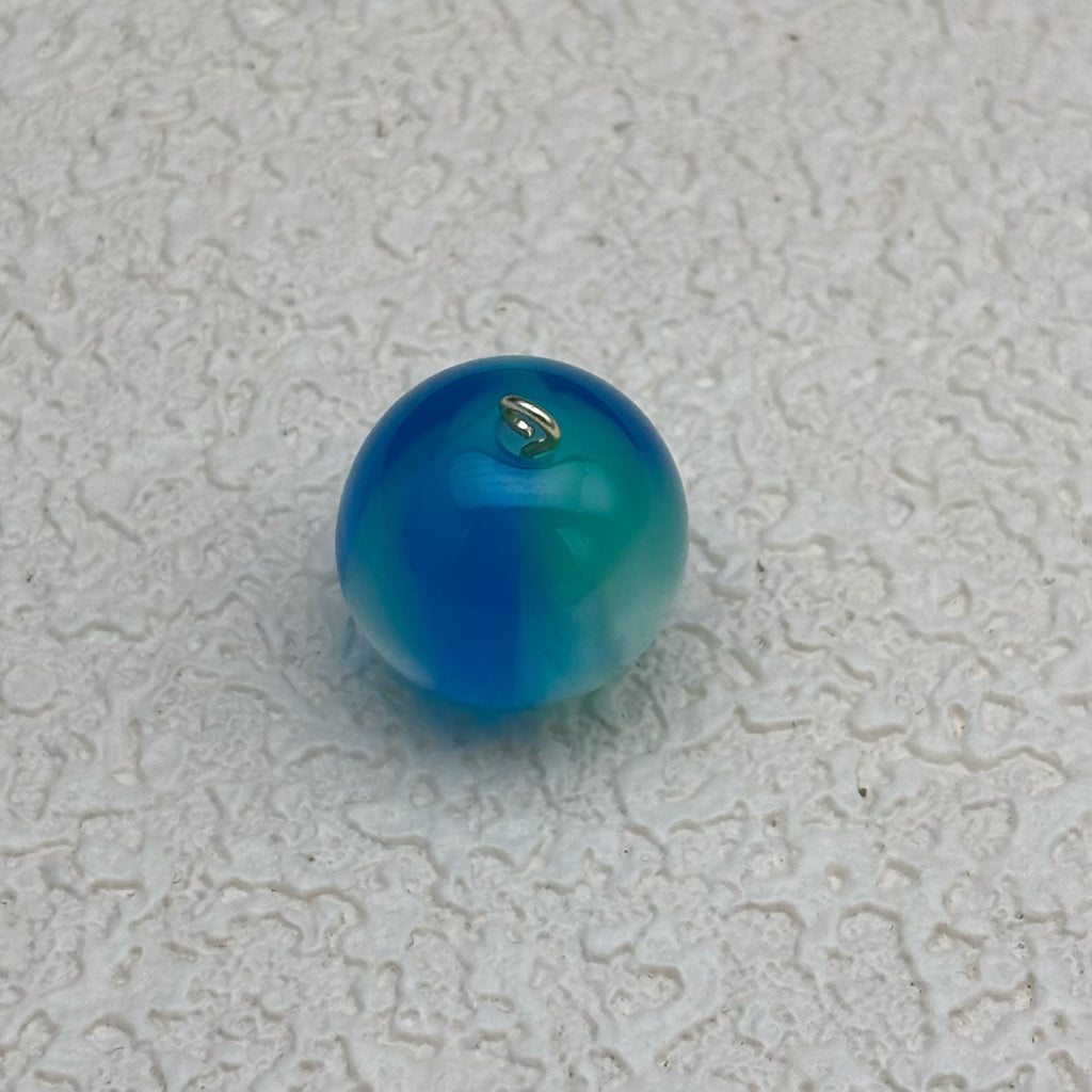 16mm | アクアブルー x ミントグリーンキャッツアイビーズ