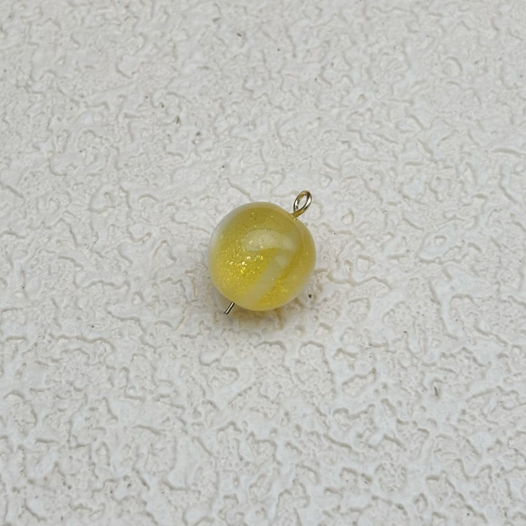 12mm | 紫外線で色が変わるビーズ（イエロー→グレーブルー柄）