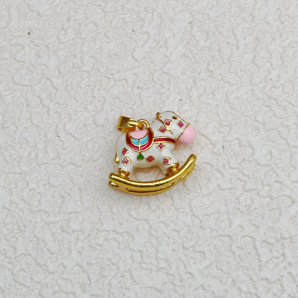 エポキシ加工の立体ロッキングホースチャーム（金具付き）